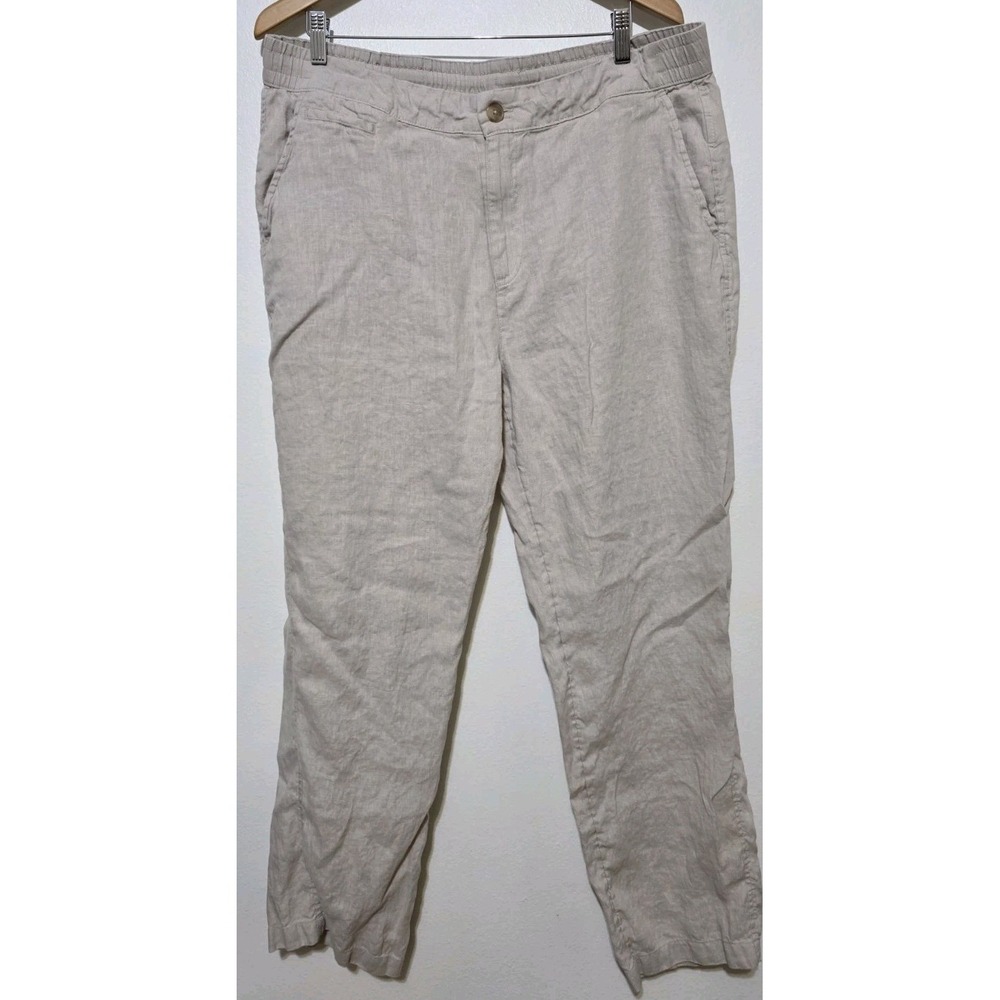 Panama Jack Mens Chino Linen‎ Pants Beige XL Lightweight Beach Coastal Nautical